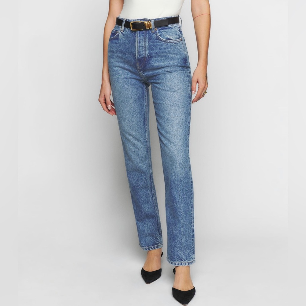 Reformation Cynthia high-rise straight leg jeans. Women’s size 27. New.